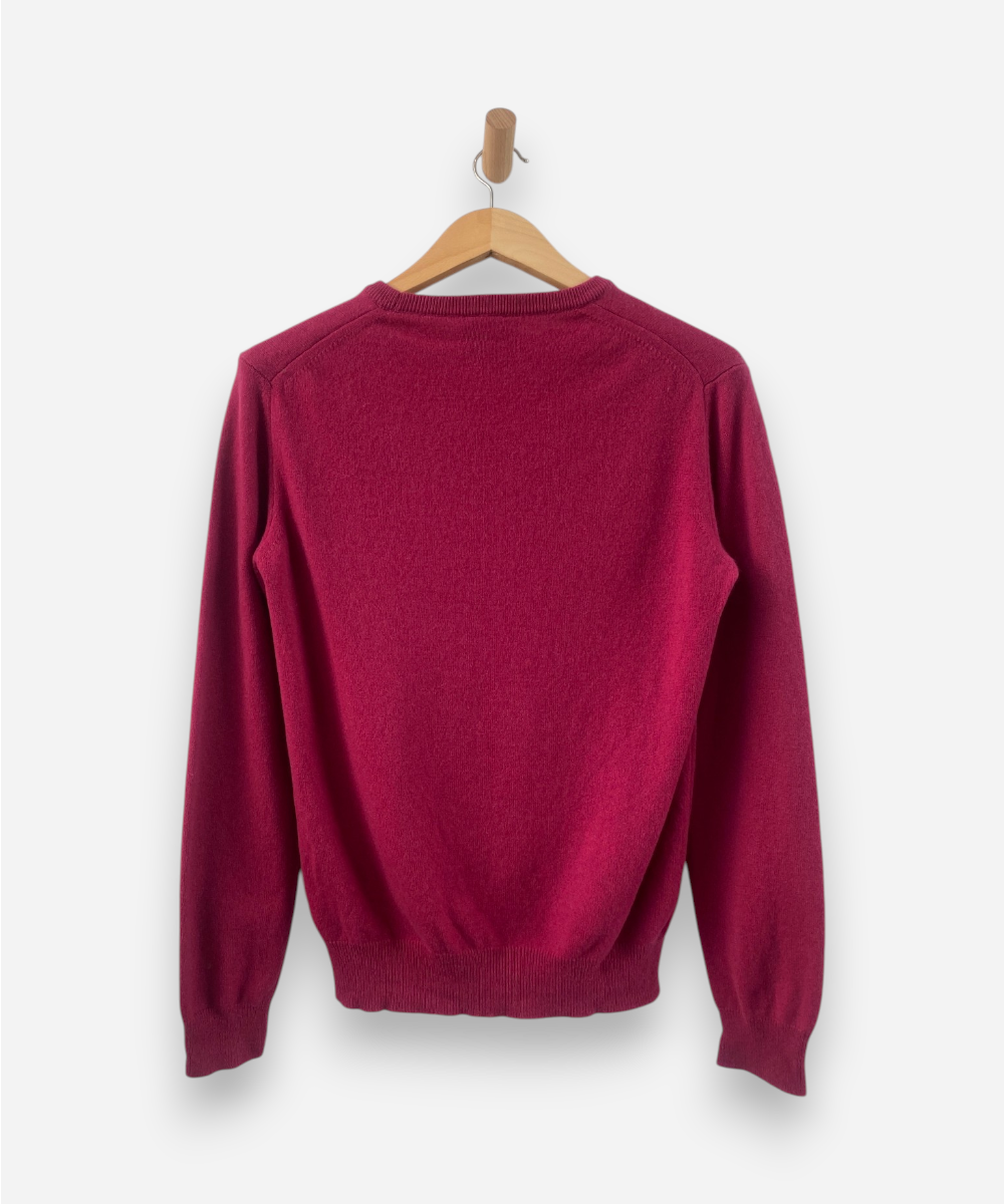 Dark Pink Cashmere Crew Neck Jumper by John Lewis