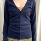 Dark Blue Cashmere V Neck Cardigan