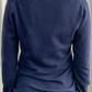 Dark Blue Cashmere V Neck Cardigan