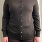 Dark Brown Cashmere Round Neck Cardigan by Tu