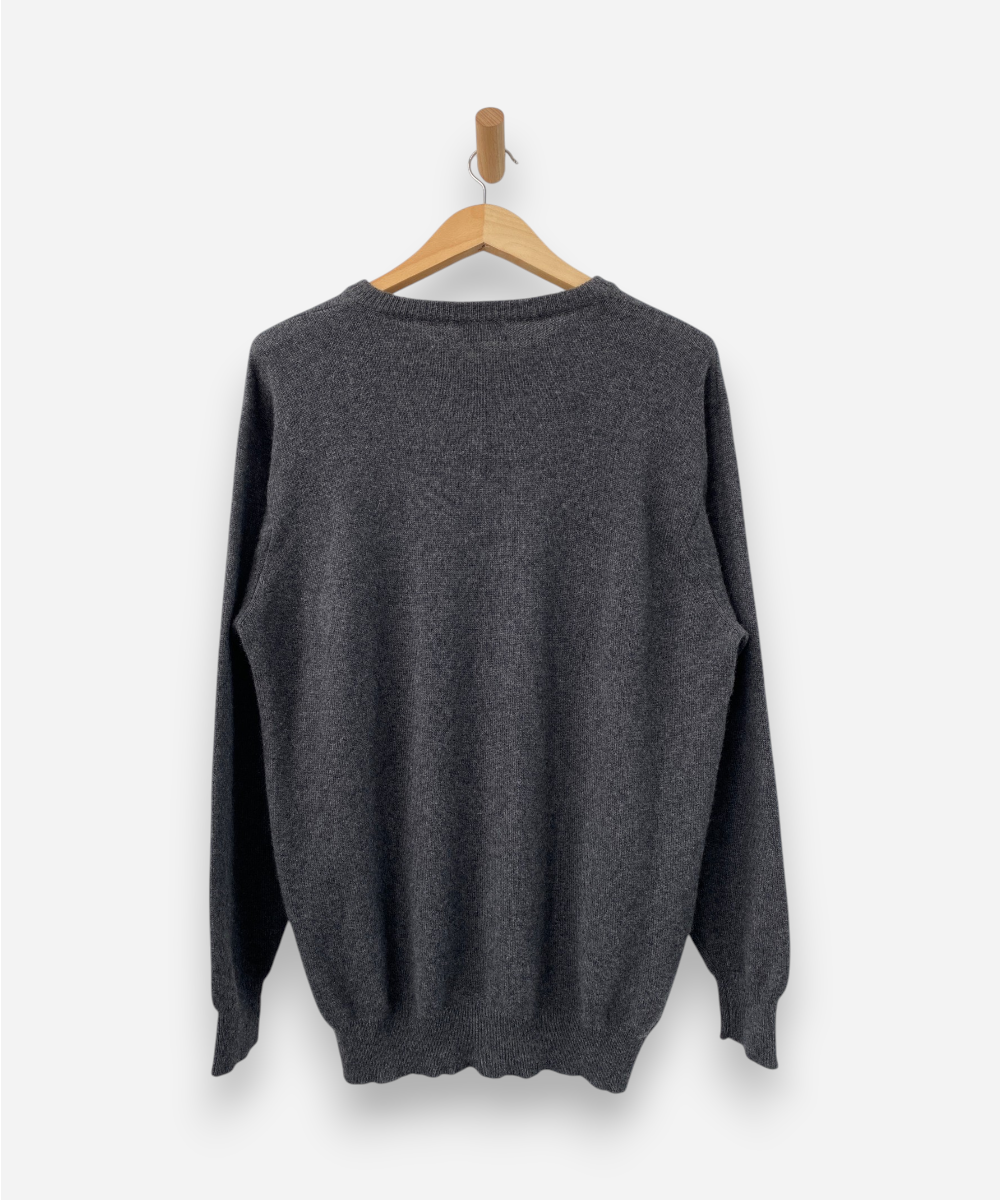 Dark Grey Cashmere Crew Neck Jumper