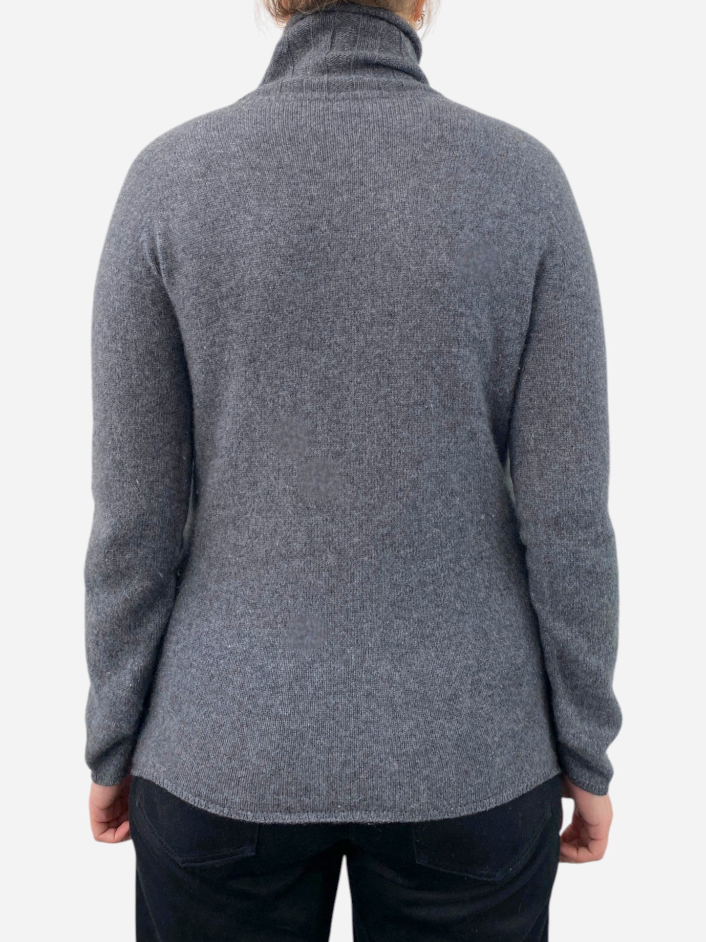 Dark Grey Cashmere Roll Neck Jumper by Johnstons of Elgin