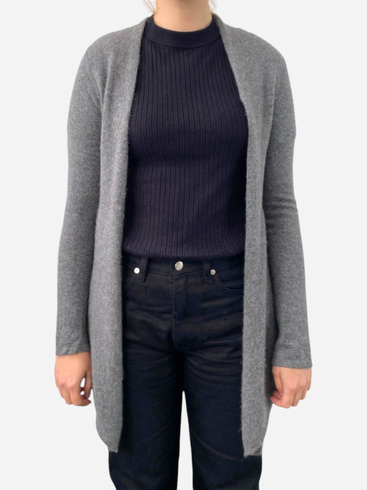 Dark Grey Cashmere Waterfall Cardigan by 41 Hawthorne