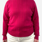 Dark Pink Cashmere Crew Neck Jumper by White of Hawick