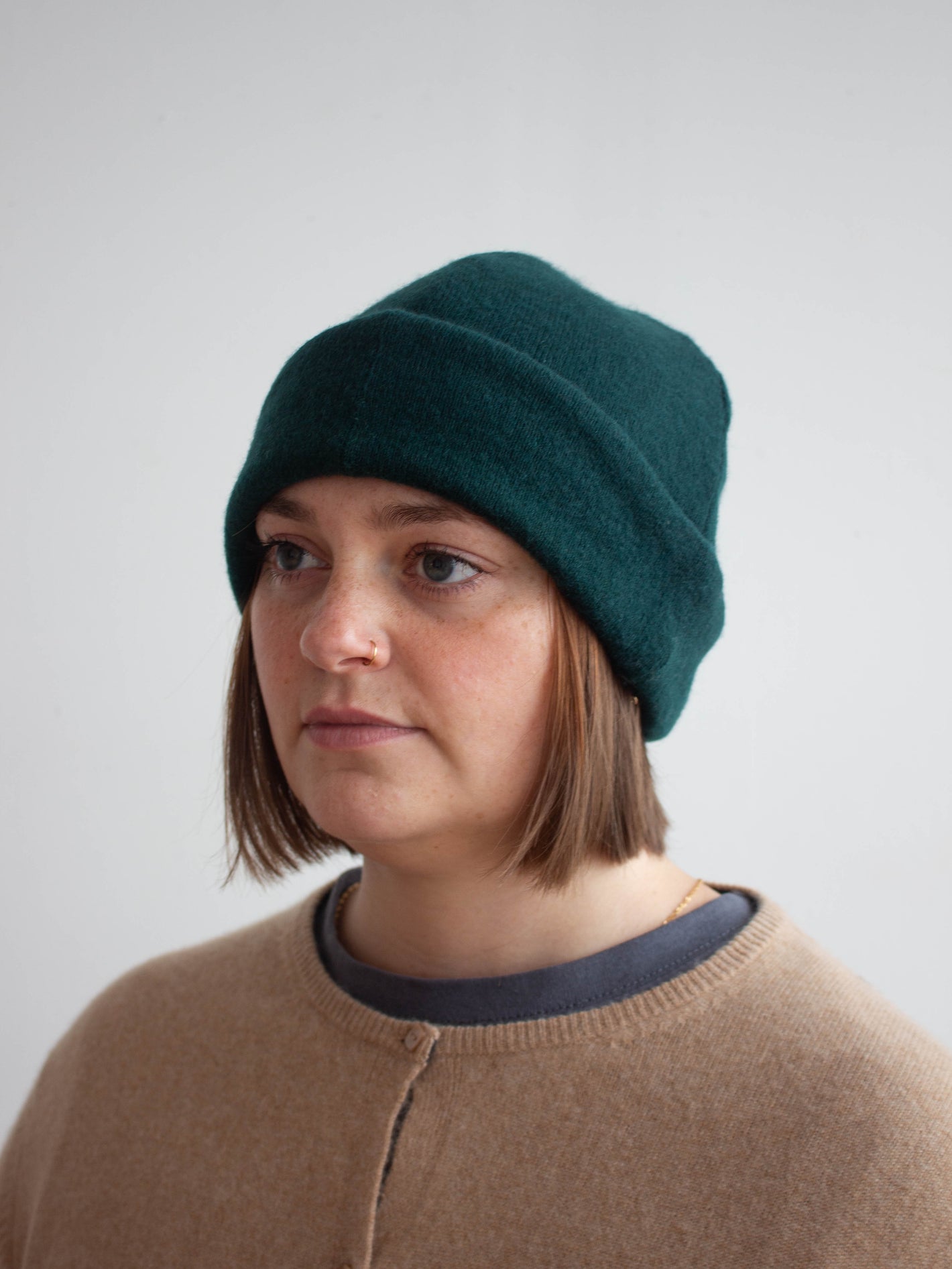 Recycled cashmere beanie hat