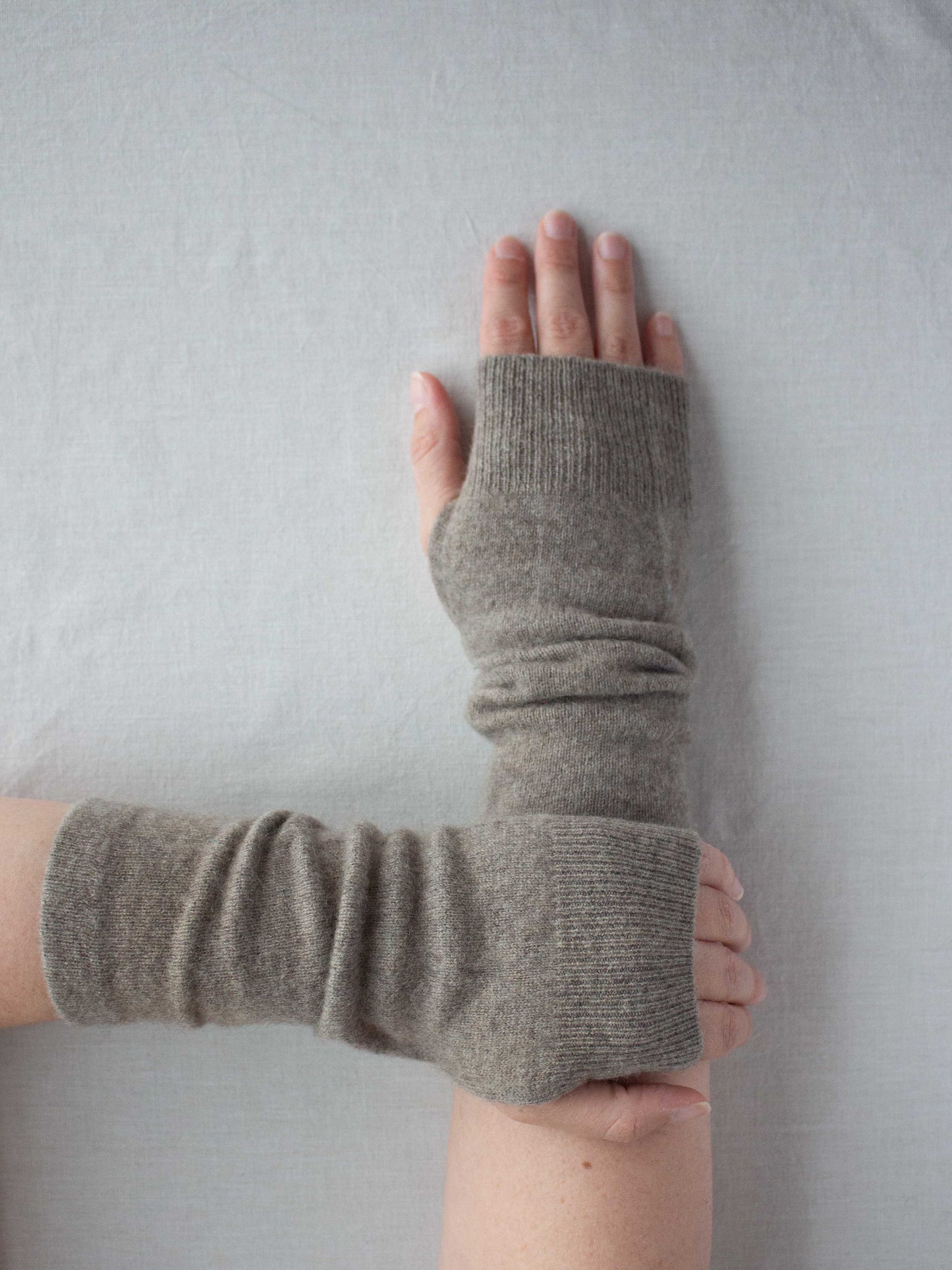 Recycled cashmere hand warmers