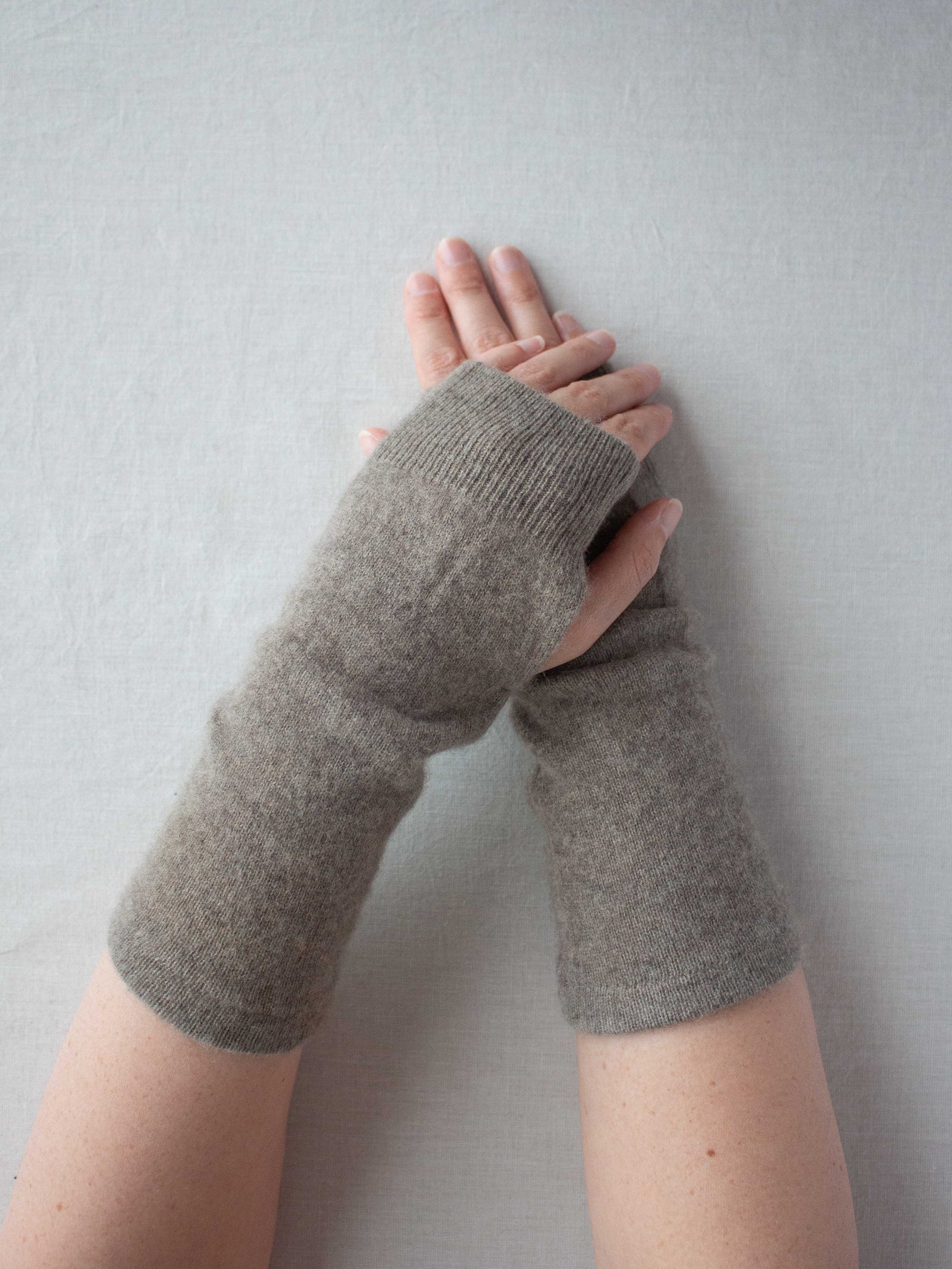 Recycled cashmere hand warmers