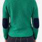 Green Cashmere Crew Neck Chunky Knit Cardigan