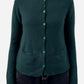 Green Cashmere Round Neck Cardigan 