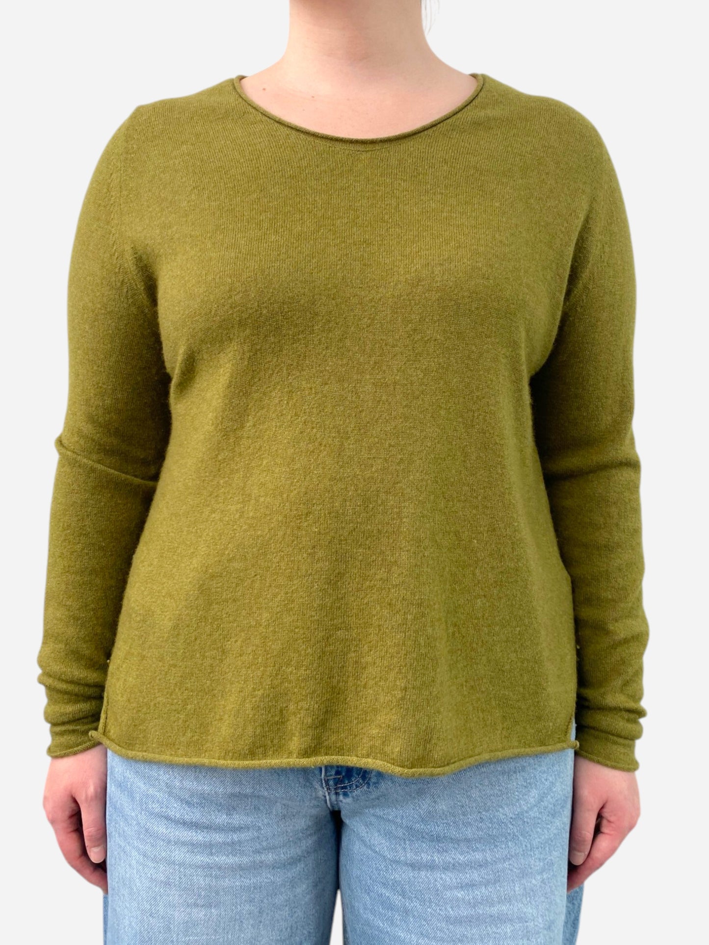 Green Cashmere Round Neck Jumper by M&S