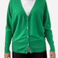 Green Cashmere V Neck Oversized Cardigan
