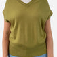 Green Cashmere V Neck Vest by Massimo Dutti