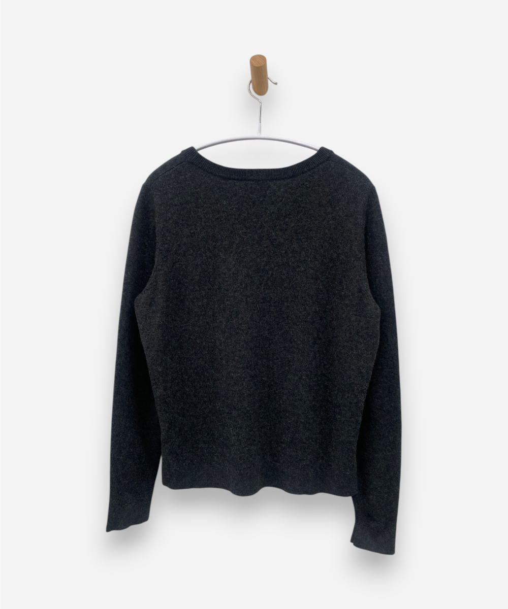 Grey Cashmere Round Neck Jumper