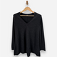 Grey Cashmere V Neck Long Jumper by Cash Ca
