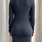 Grey Cashmere Round Neck Dress by CF