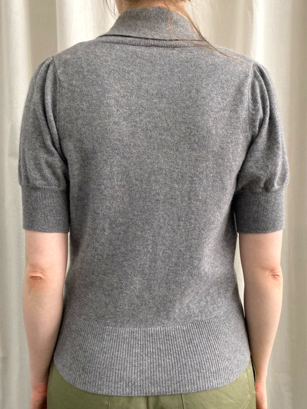 Grey Cashmere Short Sleeve Cardigan by M&S