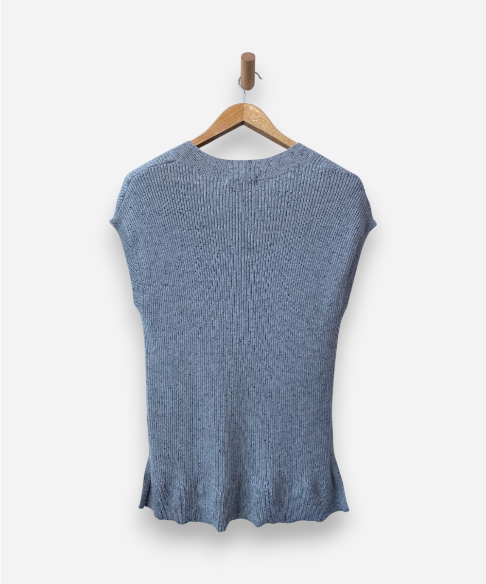 Grey Speckled Cashmere V Neck Vest by M&S