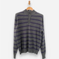 Grey and Purple Striped Cashmere Collared Jumper by Charles Tyrwhitt