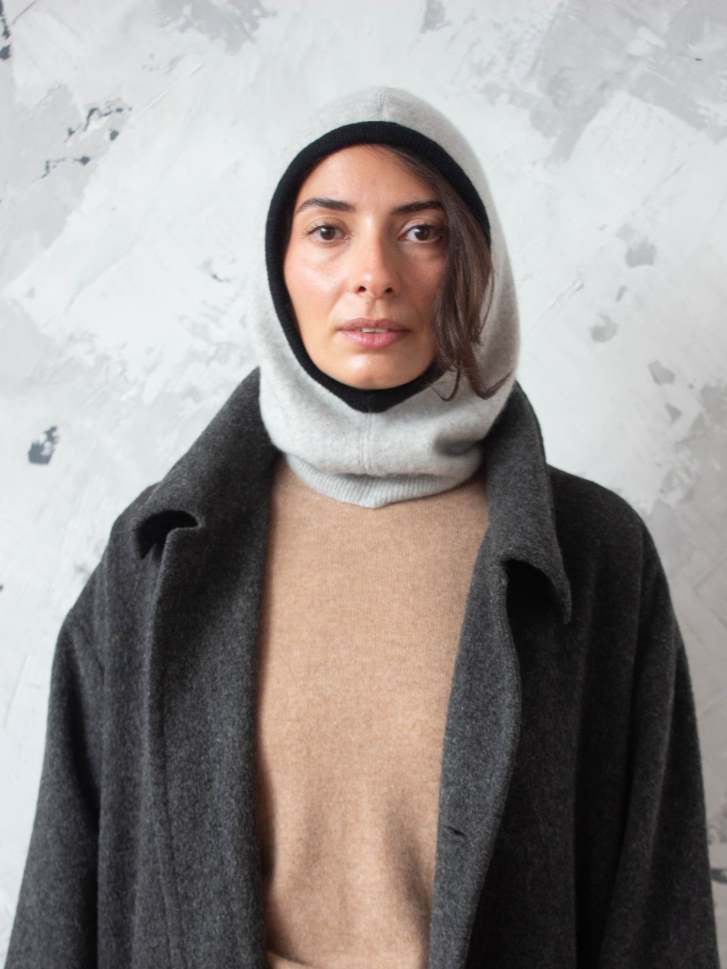 Recycled cashmere hood