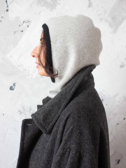 Recycled cashmere hood