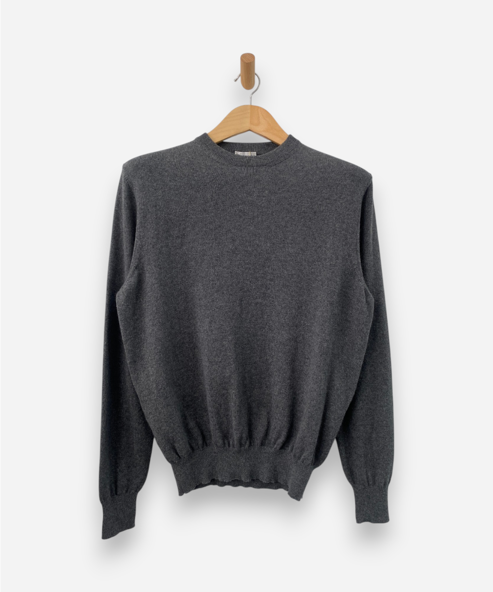 Grey Cashmere Crew Neck Jumper by Colombo