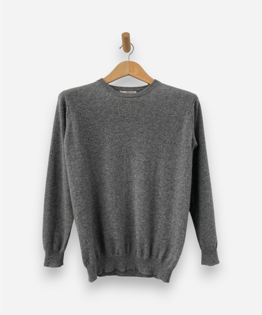 Grey Cashmere Crew Neck Jumper 
