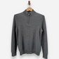 Grey Cashmere Half Zip Jumper