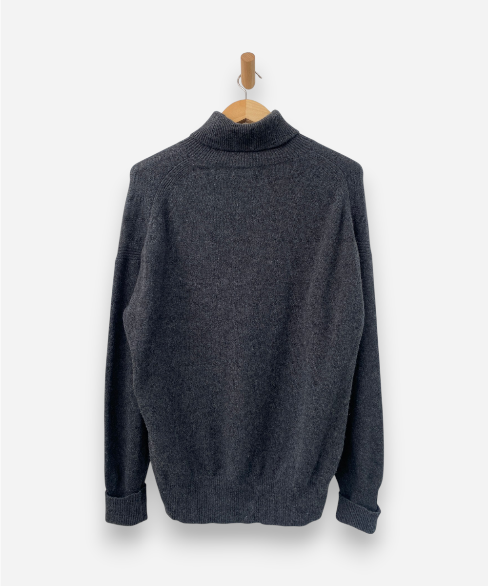 Grey Cashmere Roll Neck Chunky Knit Jumper by COS