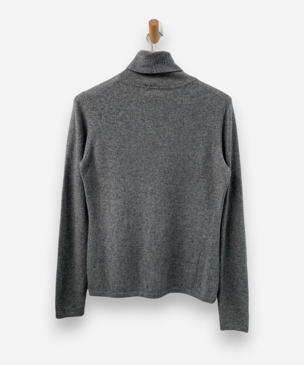 Grey Cashmere Roll Neck Jumper by Kirkland