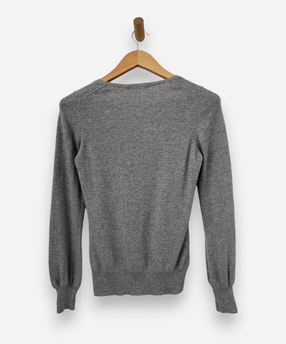 Grey Cashmere Round Neck Jumper