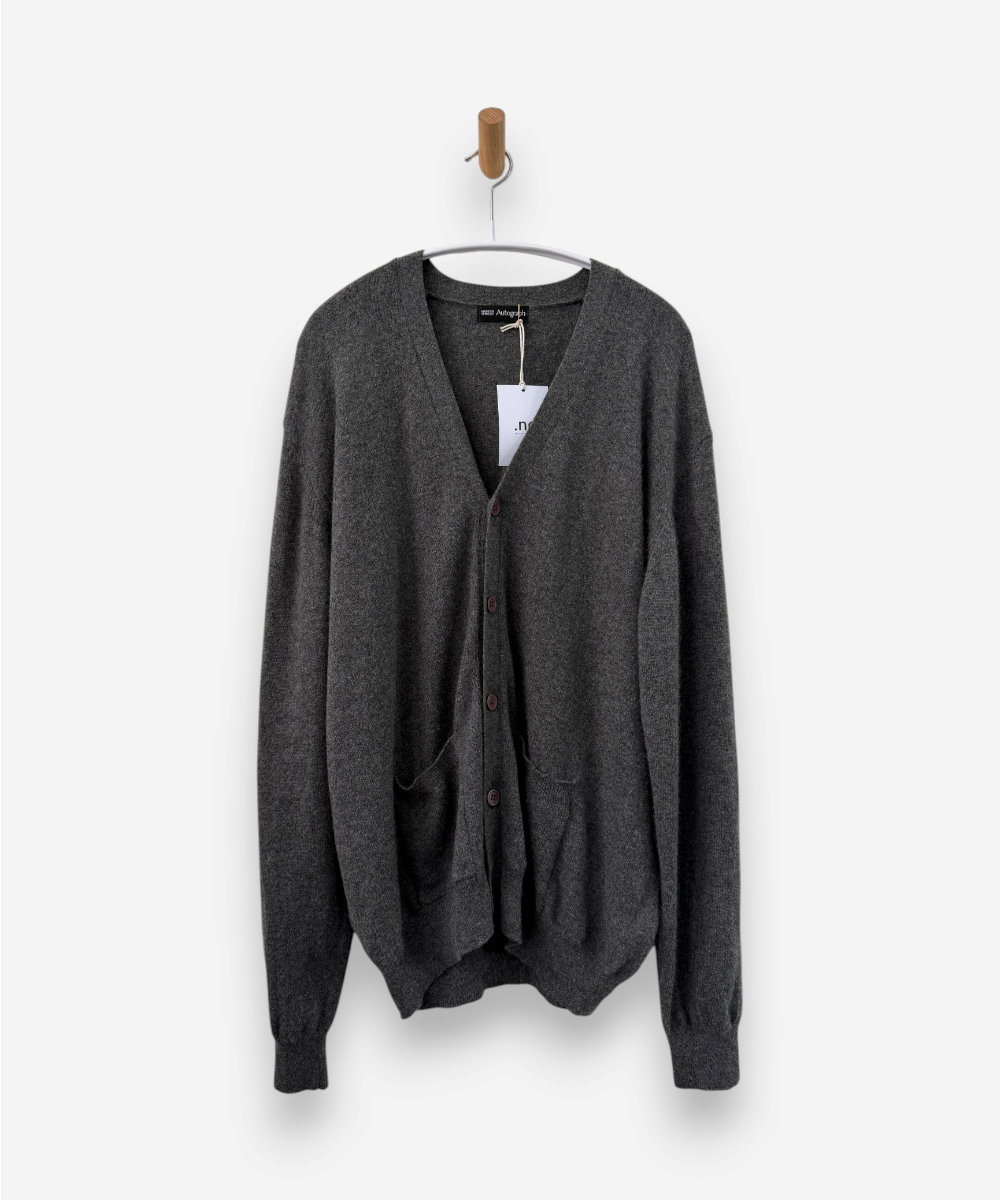 Grey Cashmere V Neck Cardigan by M&S