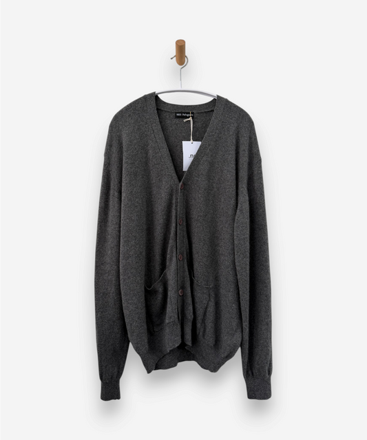 Grey Cashmere V Neck Cardigan