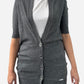 Grey Cashmere V Neck Oversized Cardigan