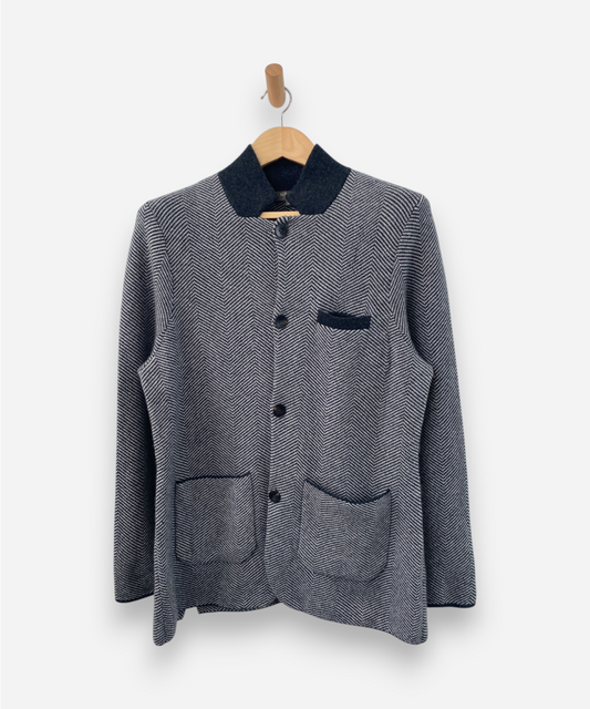 Herringbone Cashmere Collared Jacket by N.Peal