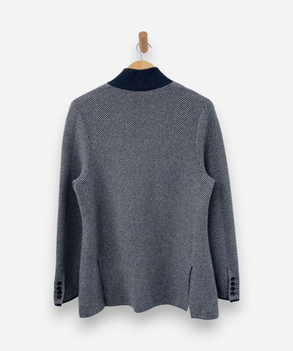 Herringbone Cashmere Collared Jacket by N.Peal