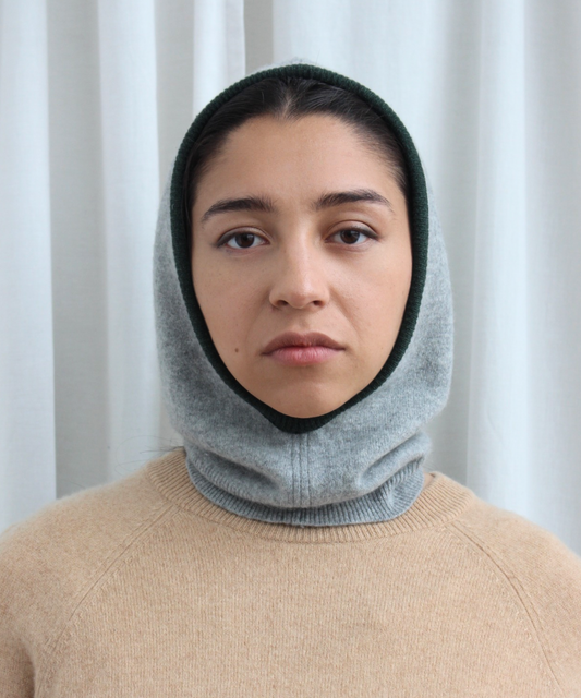 Recycled cashmere hood