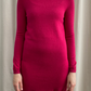 Hot Pink Cashmere Crew Neck Dress