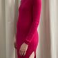 Hot Pink Cashmere Crew Neck Dress