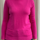 Hot Pink Cashmere Mock Neck Jumper with Pockets