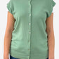 Upcycled Mint Cashmere Button Up Vest