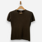 Khaki Cashmere Crew Neck Top