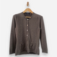 Light Brown Cashmere Round Neck Cardigan with Shell Buttons and Pockets by Sixth Sense