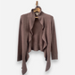 Light Brown Cashmere Waterfall Cardigan by Kenar