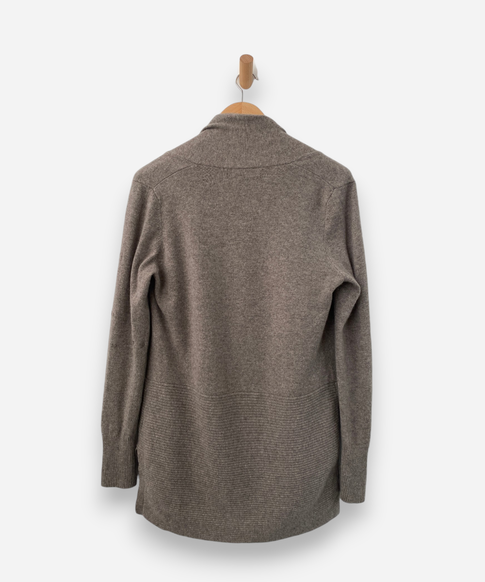 Light Brown Cashmere Waterfall Cardigan by Tahari