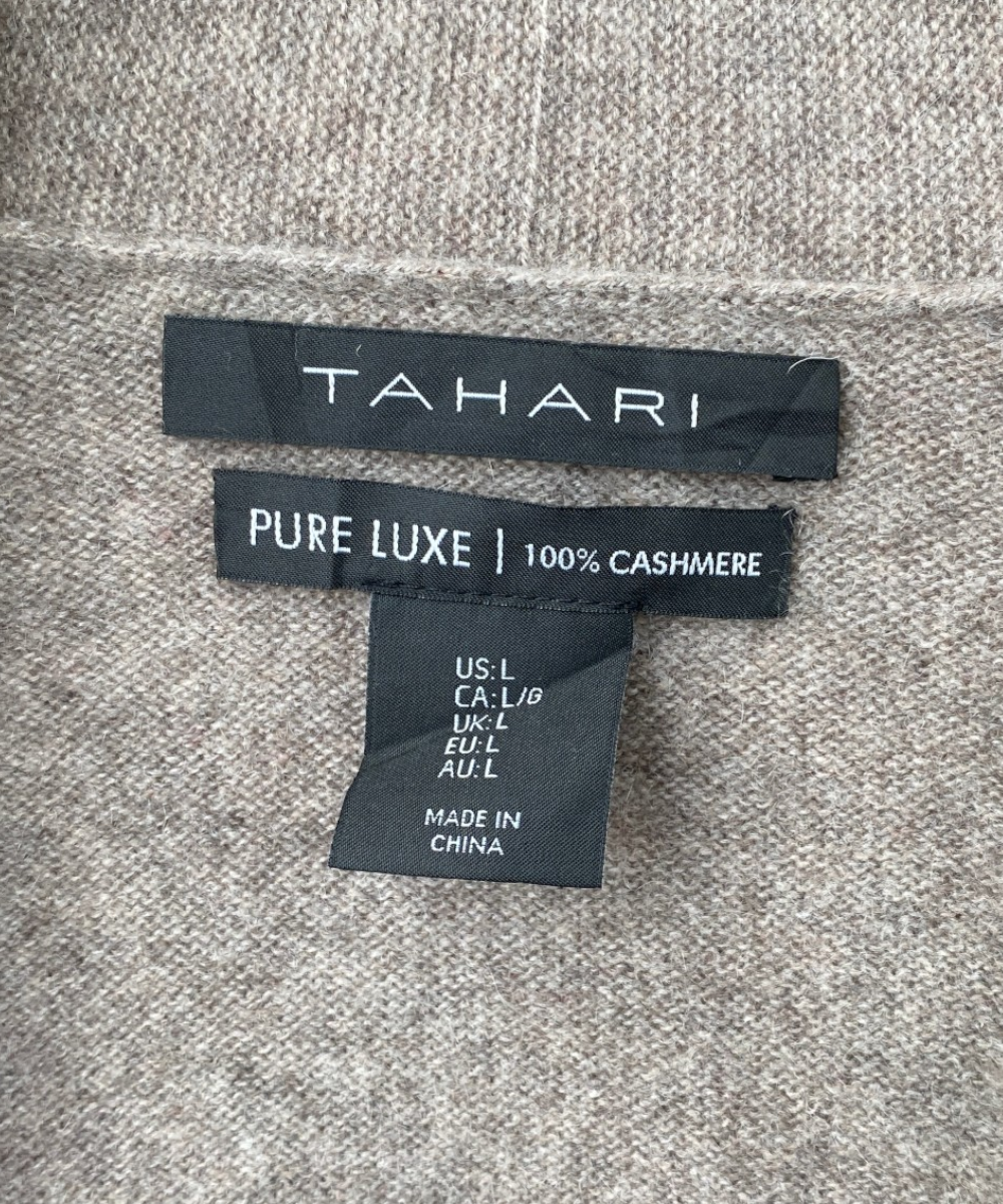 Light Brown Cashmere Waterfall Cardigan by Tahari