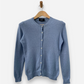 Light Blue Cashmere Crew Neck Cardigan by Pull Love Firenze