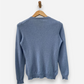 Light Blue Cashmere Crew Neck Cardigan by Pull Love Firenze