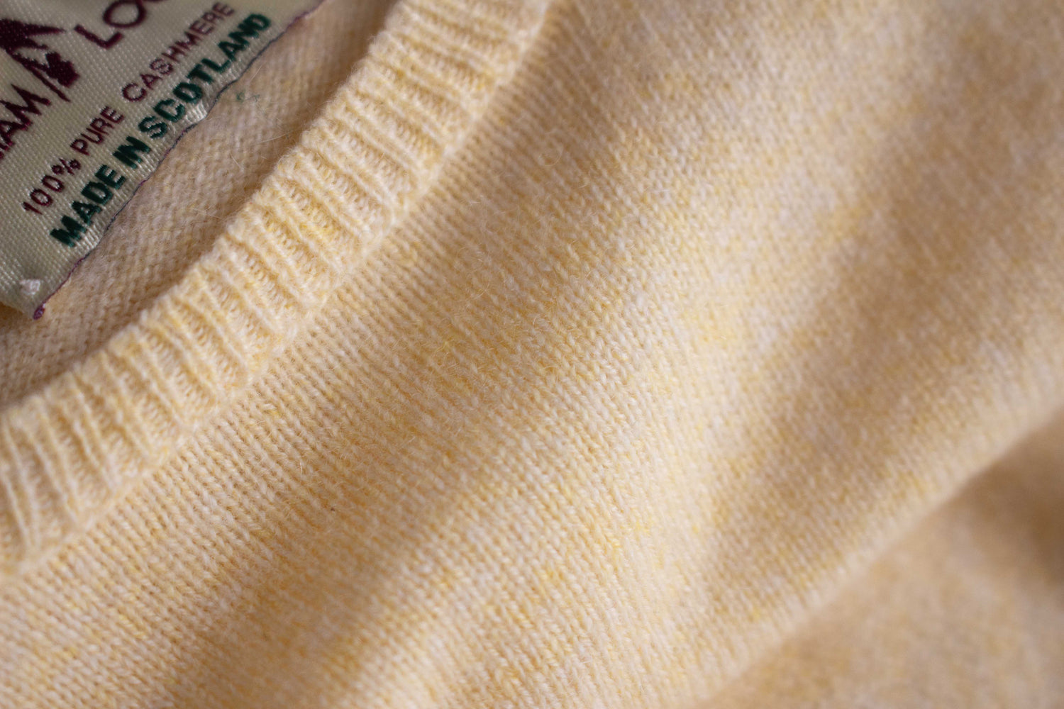 Yellow cashmere fabric