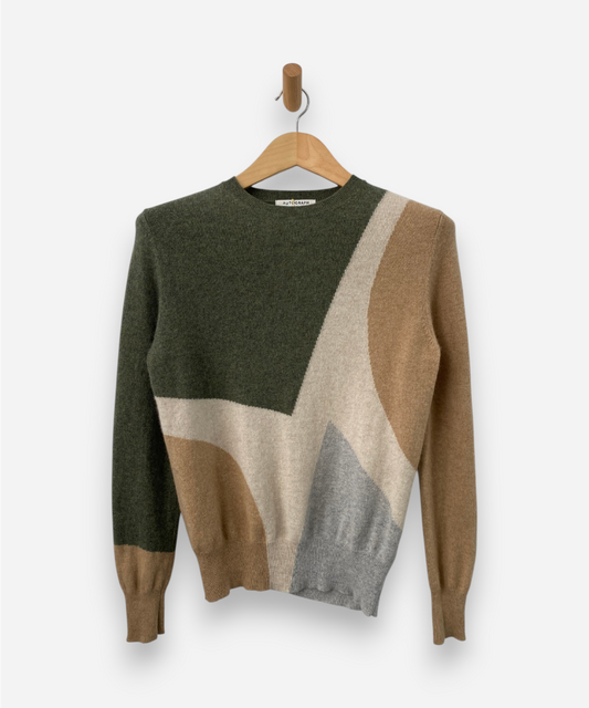 Multicoloured Cashmere Crew Neck Jumper