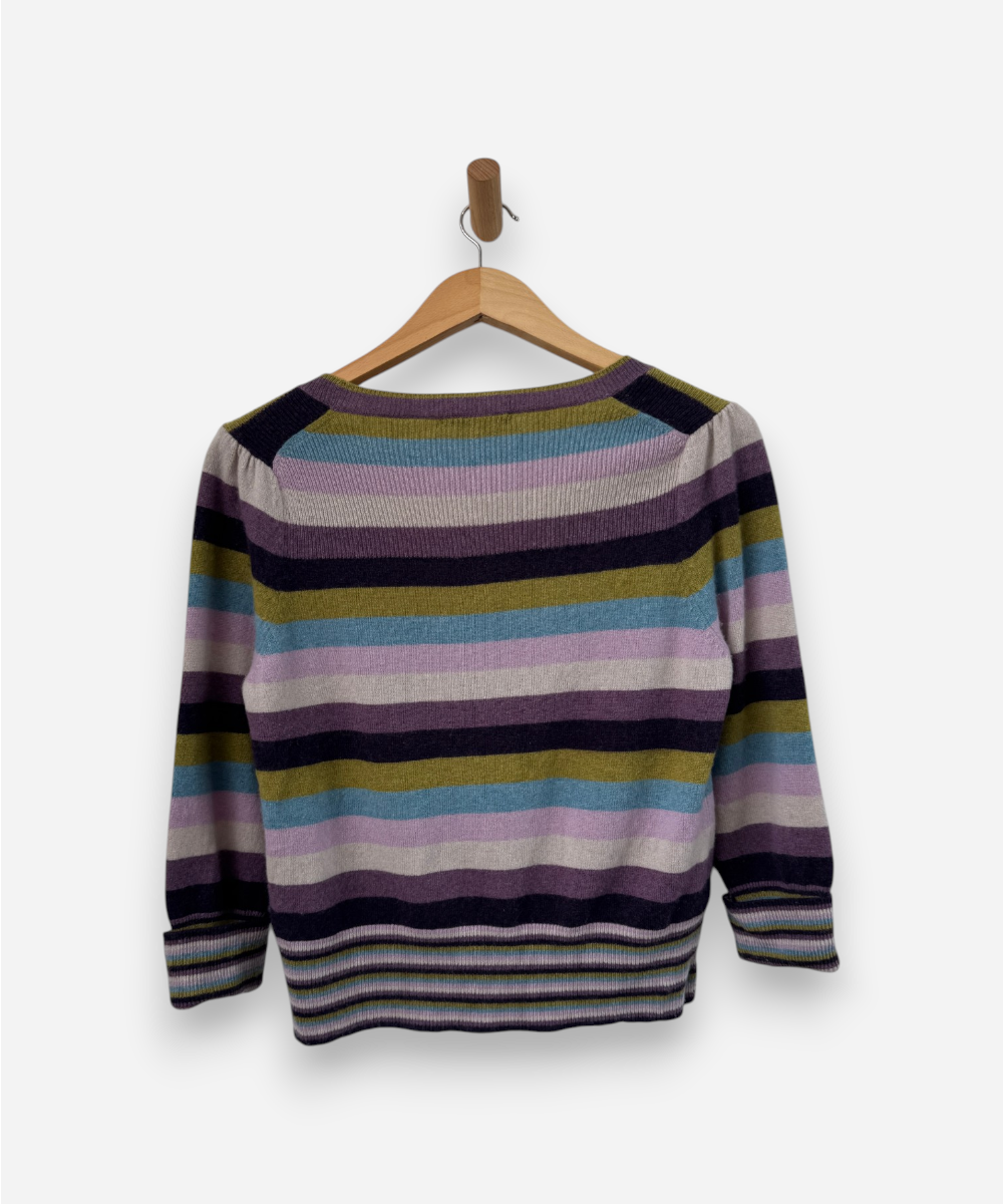 Multicoloured Cashmere Round Neck Cardigan